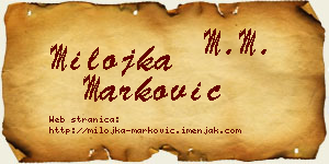 Milojka Marković vizit kartica